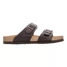 Sandalias Casual Caray Doble Hebilla Color Cafe Para Mujer 