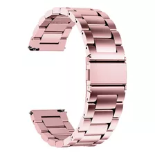 Pulseira Aço Compatível Garmin Venu 3s 45mm, Xiaomi E500 Cor Rose Pink