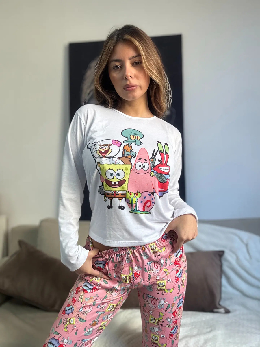 Pijamas Manga Larga Y Pantalon De Personajes, Mujer Y Hombre
