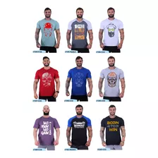 Kit 3 Camiseta Masculina Academia T-shirt Roupas Estampada 