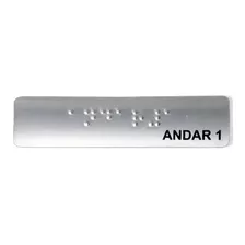 Kit 4 Placas Em Braille P/ Pavimento: Andar 1 E 2