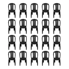 Combo Kit 20 Cadeiras Plásticas Bistrô Resistente Para Mesa