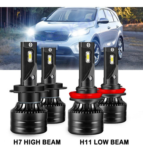 1 Par, 6000k H11b Bombillas Focos Led Luz Alta Y Baja Kia Rondo