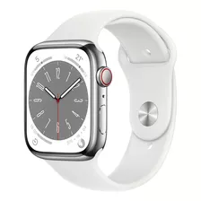 Apple Watch S8 45mm Gps Celular Pulseira Esportiva Branca
