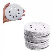 10 Disco De Lixa Velcro Branco 8 Furos 125mm Grão 800