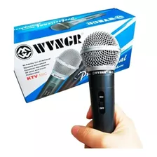 Kit 2 Microfone Profissional C/ Fio Dinâmico Metal Cabo 5mts