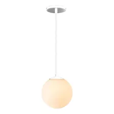 Pendente Globo Esfera De Vidro Branco Fosco 14cm - Branco