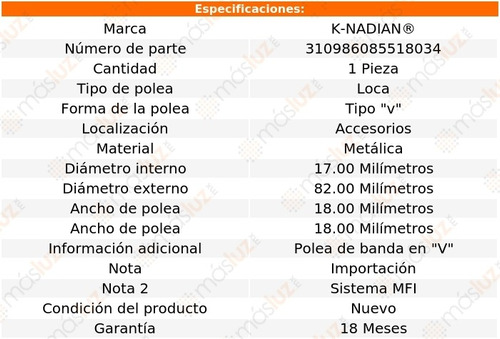 1- Polea Gua Accesorios Loca Summit L4 1.8l 92 K-nadian Foto 2