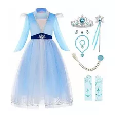 Princesa Frozen Elsa Disfraz Niñas Tallas De 2 A 7 Años