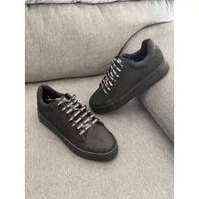 Zapatillas De Cuero Y Lurex Ona Saez Mujer, Acordonadas