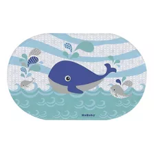 Tapete P/ Banheiro Antiderrapante Seguro Infantil Baleia Cor Azul Baleia