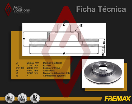 2 Discos De Freno (d) Kia Magentis 2006-2011 (256.5mm) Foto 2