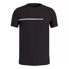 Camiseta Tommy Hilfiger Two Tone Chest Stripe Preta