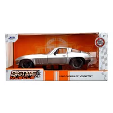 Jada 1:24 1966 Chevrolet Corvette Gris Clásico Caja