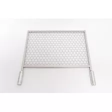 Grelha Moeda De Inox, Com Abas 64x40 Cm Para Churrascos.