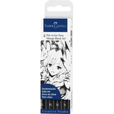 Marcadores Pitt Artist Pen Manga Black 2 X 4 Ufaber Castell