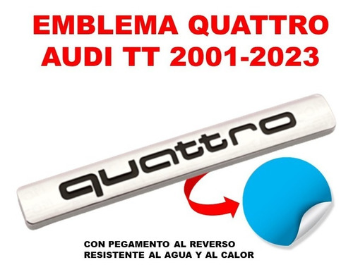 Emblema Quattro Audi Tt 2001-2023 Crom/negro Foto 4