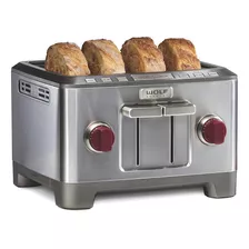 Wolf Gourmet 4-slice Extra Wide Slot Toaster Con Selector De