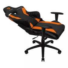 Cadeira De Escritório Thunderx3 Tc3 Gamer Ergonômica Tiger Orange Com Estofado De Couro Sintético