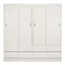 Clóset Cic Maule Blanco 4 Puertas Correderas 8 Cajones