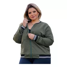 Jaqueta Blusa Casaco Bomber Plus Size Feminina Em Matelassê