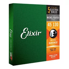 Set Cuerdas Elixir Nanoweb 45-130 Nickel P/ Bajo 5 Cuerdas