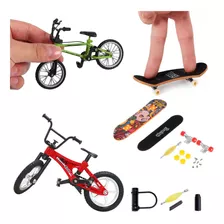 Kit Bicicleta De Dedo Com Skate E Acessórios Completo