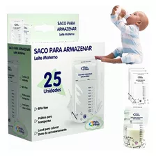 Kit Com 25 Un Sacos Para Armazenar Leite Materno Bebe 200ml