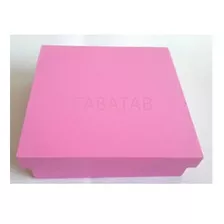 Caixa Tampa Sapato Pintada Rosa Bebe 15x15x5 Mdf 5 Und 