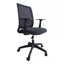 Silla De Escritorio Oficina Ergonomica Negra Tapizado Mesh 