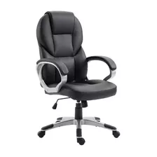 Silla De Escritorio Consulogo Executive Ergonómica Negra Con Tapizado De Cuero Sintético