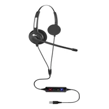 Headset Htu-300 Biauricular Mic Flex Com Redutor De Ruído