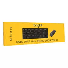 Combo Office Slim - Teclado E Mouse Sem Fio - Cmb01 Cor Do Mouse Preto Cor Do Teclado Preto