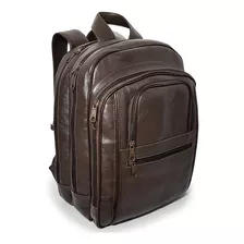 Mochila Masculina Couro Legítimo Com Suporte Para Notebook