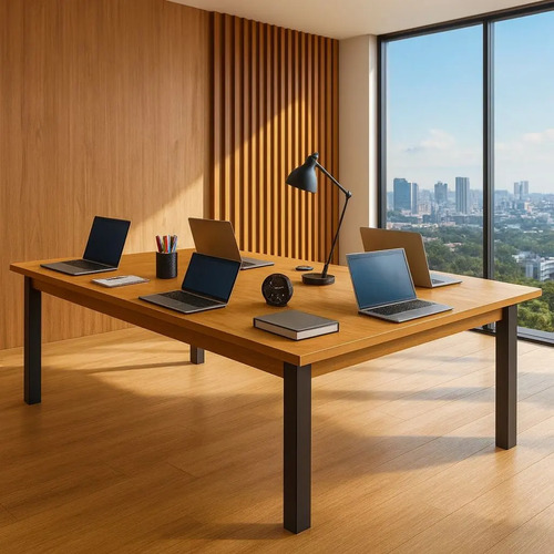 Mesa Escrivaninha Home Office Acácia 150x90 Mdp Reforçada Lamina Mel