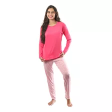 Pijama Feminino De Inverno Xadrez Rosa Empório Do Algodão