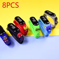 8 × Pulsera De Reloj Led Para Niños Con Dibujos Animados, Re