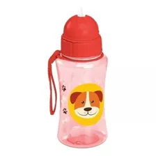 Squeeze Garrafinha Canudo Silicone Infantil 400ml Cachorro Cor Cachorro Vermelho