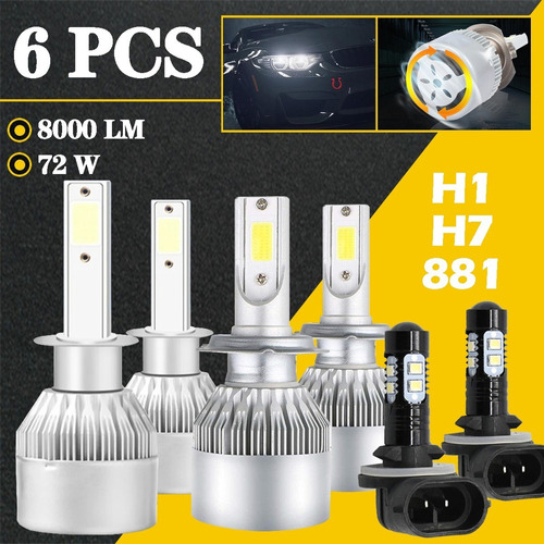 Foto de H1 H7 881 Kit De Bombilla Led Luz Alta/baja Para Kia