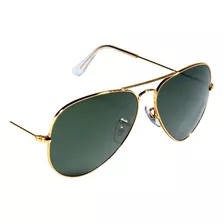 Óculos De Sol Feminino Aviator Vintage Retro Blogueira Cor Verde/dourado Desenho Modelo Praia Moderno Tendência Ray Famosos