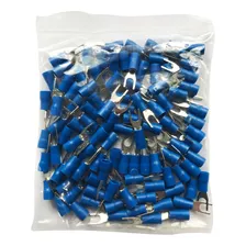 Kit 500x Forquilha Tipo Garfo Pre Isolado 1,5 A 2,5mm Azul