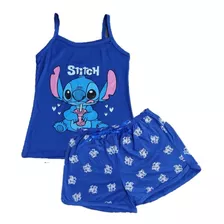 Pijama Para Mujer De Lilo Y Stich Short Y Blusa