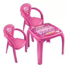Kit Mesa C/ 2 Cadeiras Infantil Lanchinho Brincadeira Estudo