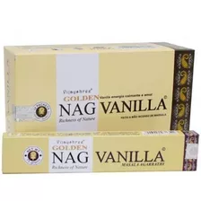 Incenso Massala Vijayshree Golden Nag Vanilla Baunilha 12un. Fragrância Baunilha