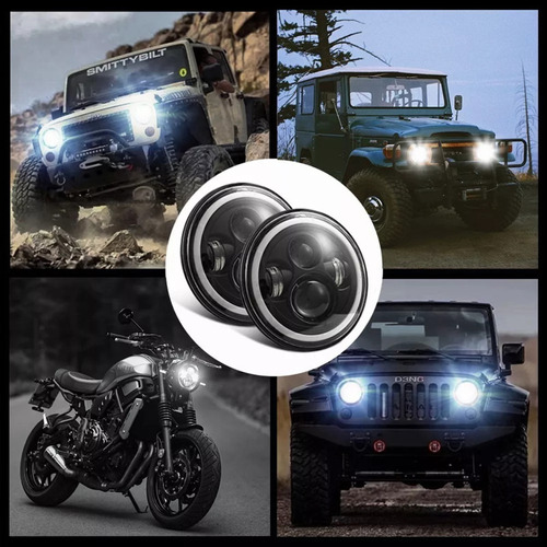 Faro Redondo 7 Pulgadas Jeep Hummer Moto Chevy Alta Baja Foto 8