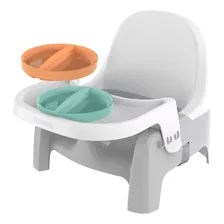 Silla Comedor Para Bebes Con Platos Color Gris