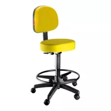 Cadeira Mocho Alto Amarelo