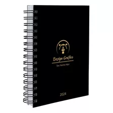 Agenda 2024 Personalizada Profissões Preto Ouro