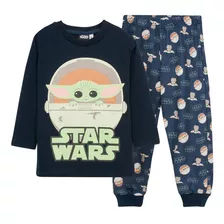 Pijama Manga Larga Star Wars Baby Yoda Licencia Original