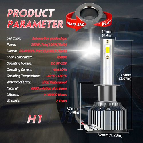 Para Volkswagen Gol Sedan 2010-13 De Focos Led Luz Alta/baja Foto 6